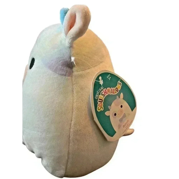 Original Squishmallow Kellytoy 8" Belozi The‎ Cow Bow Tie Toy Pillow Collectable - Picture 6 of 7